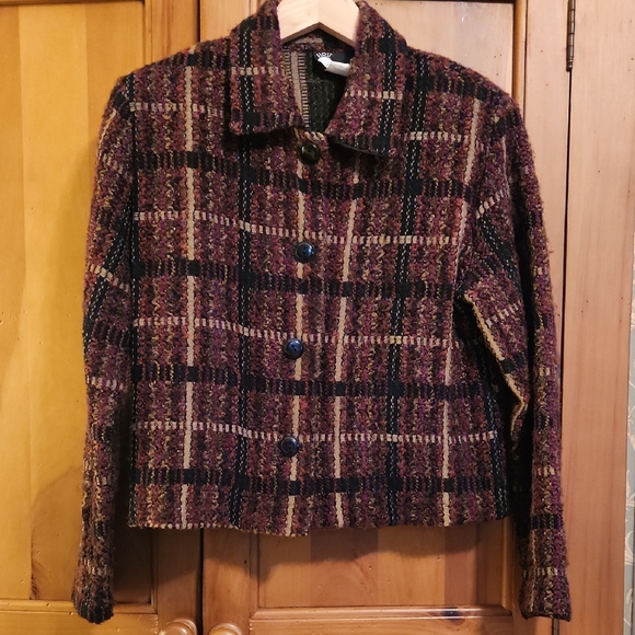 First Option Jackets & Blazers - Elegant Plaid Blazer